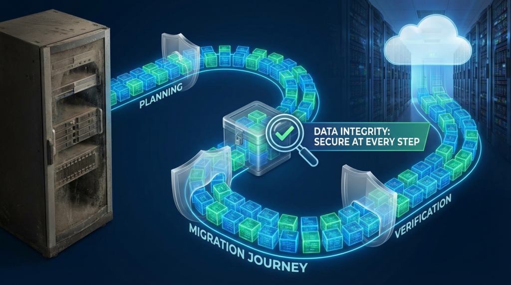 an image representing the importance of data integrity during all stages of a website migration