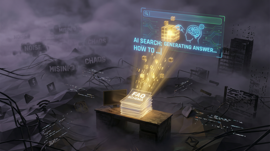 a bright golden beam of light shoots directly upward from a neat stack of documents on a desk